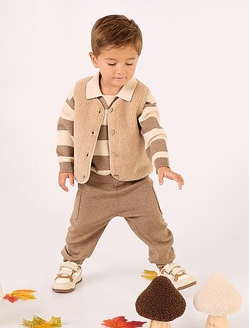 Effen gebreide broek