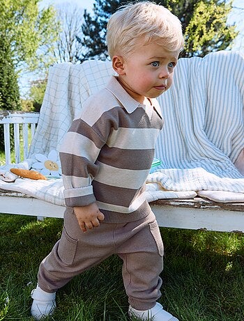 Effen gebreide broek