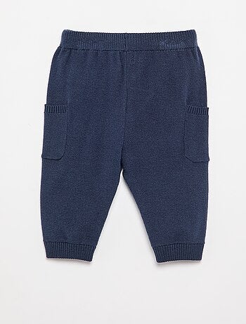 Effen gebreide broek