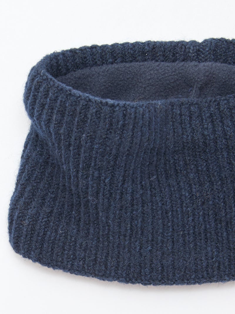 Effen gebreide snood Blauw - Kiabi