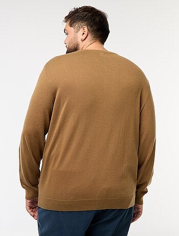 Effen gebreide trui met ronde hals