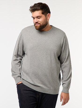 Effen gebreide trui met ronde hals