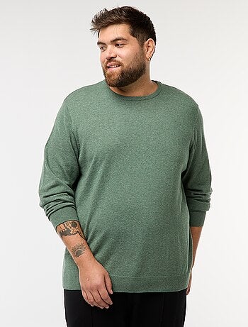 Effen gebreide trui met ronde hals