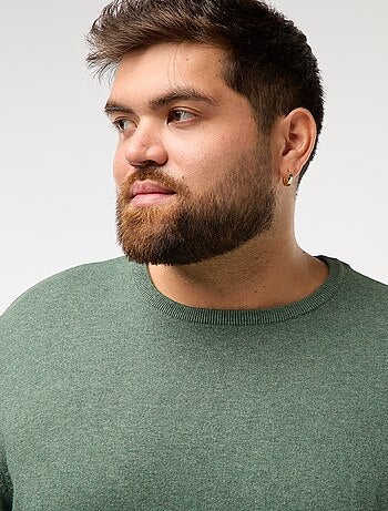 Effen gebreide trui met ronde hals