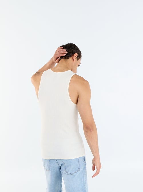 Effen geribd mouwloos shirt - Kiabi