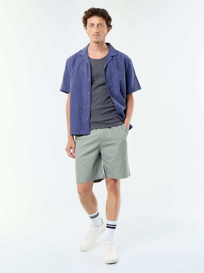 Effen geribd mouwloos shirt Grijs - Kiabi