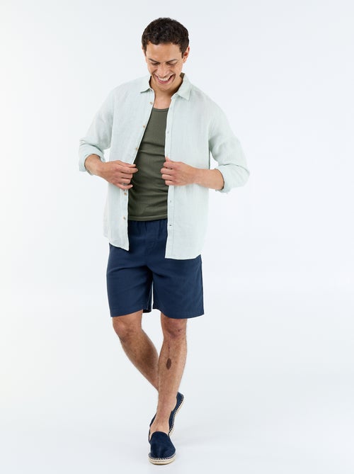 Effen geribd mouwloos shirt - Kiabi