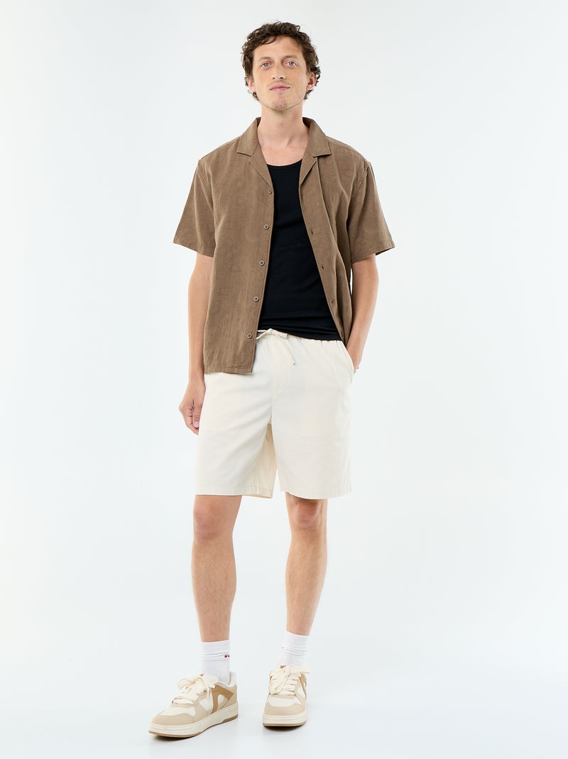 Effen geribd mouwloos shirt Zwart - Kiabi