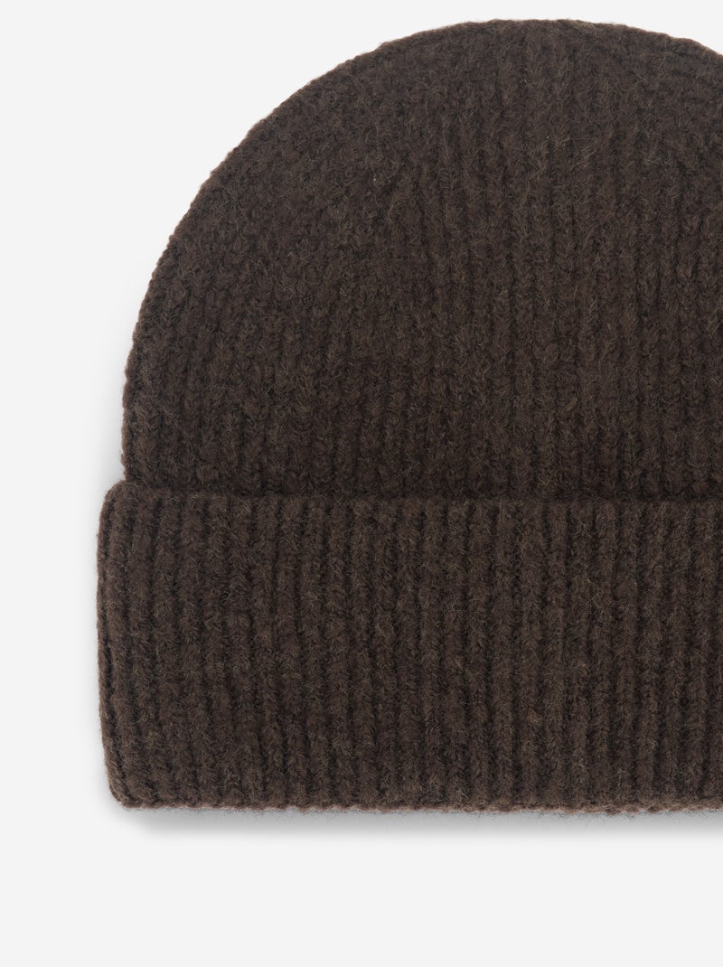 Effen geribde muts Bruin - Kiabi