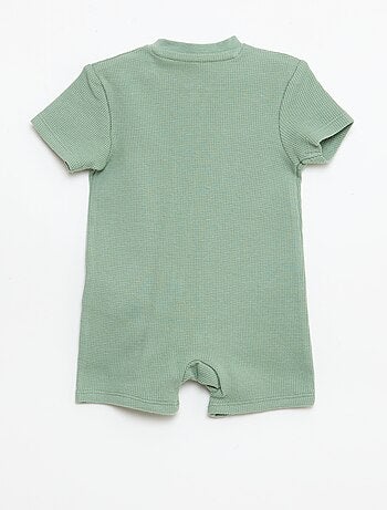 Effen gewafelde pyjama met rits