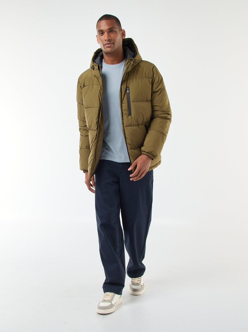 Effen, gewatteerd donsjack Groen - Kiabi