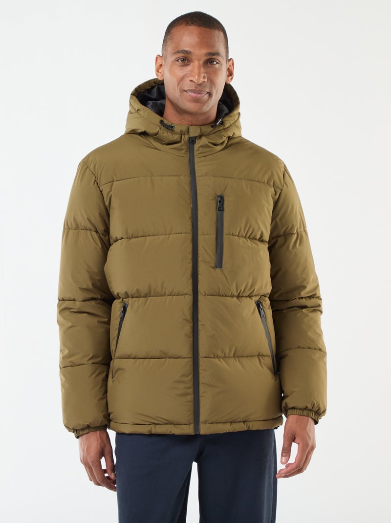 Effen, gewatteerd donsjack Groen - Kiabi