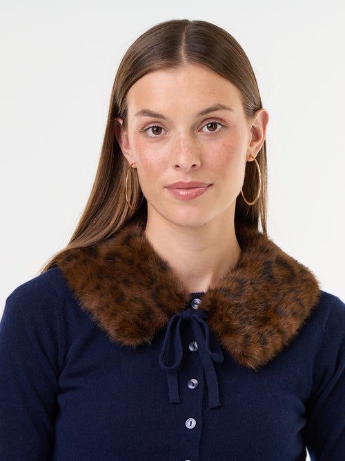 Effen gilet met kraag van imitatiebont - Kiabi