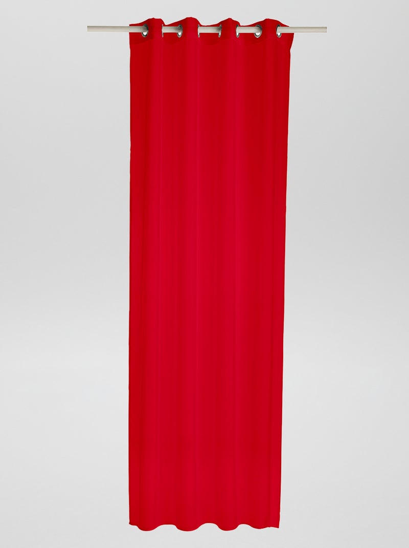 Effen glasgordijn met ringen rood - Kiabi