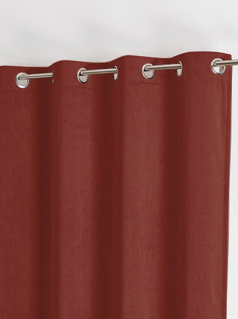 Effen gordijn met suède-effect Terracotta - Kiabi