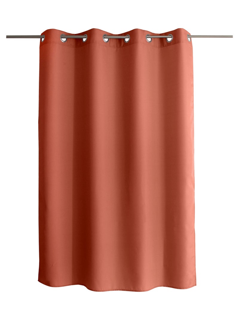 Effen gordijn met zeilringen Terracotta - Kiabi