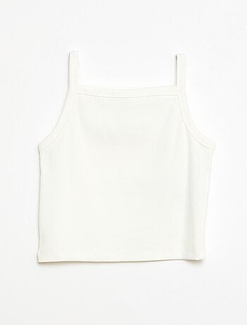 Effen hemdje met dunne ribstof bandjes