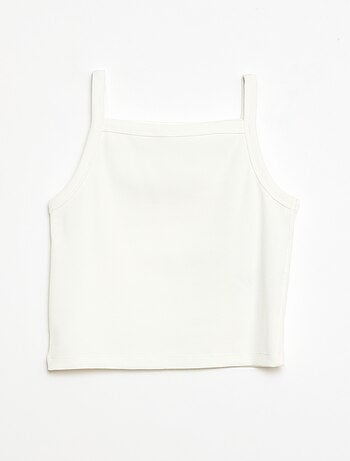 Effen hemdje met dunne ribstof bandjes