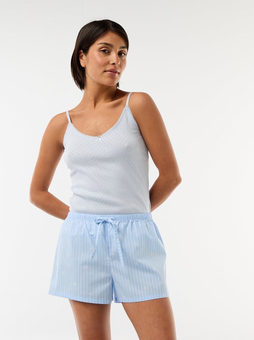 Effen hemdje met dunne verstelbare bandjes van katoen - Kiabi