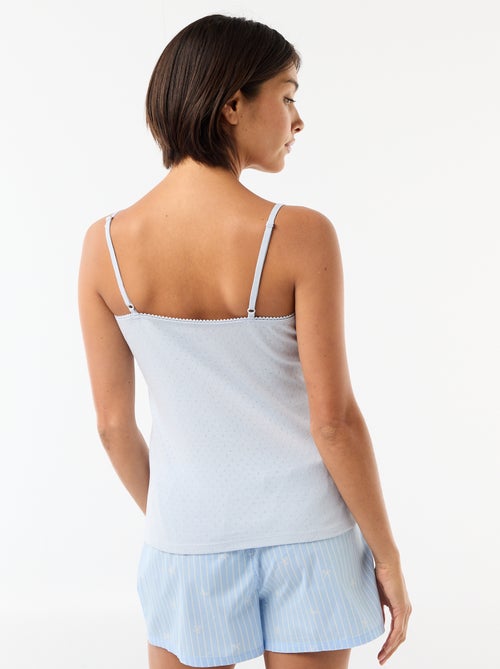 Effen hemdje met dunne verstelbare bandjes van katoen - Kiabi