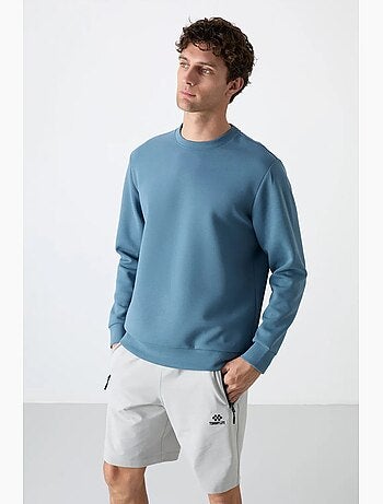Effen heren sweatshirt met ronde hals tommy