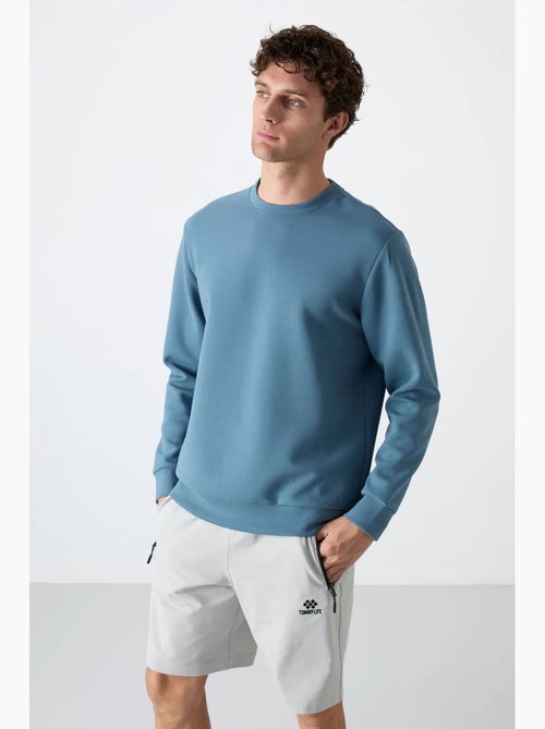 Effen heren sweatshirt met ronde hals tommy - Kiabi