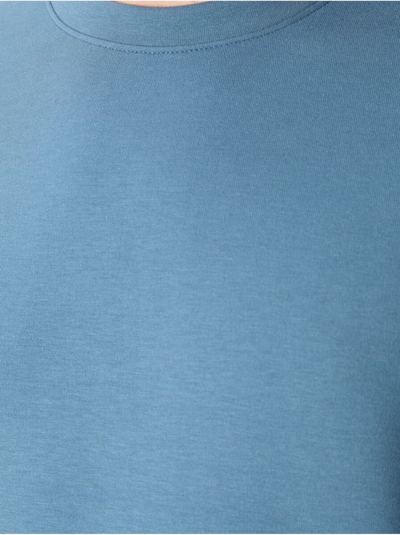 Effen heren sweatshirt met ronde hals tommy Blauw - Kiabi