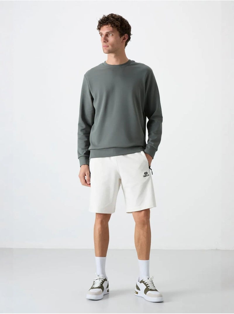 Effen heren sweatshirt met ronde hals tommy Grijs - Kiabi