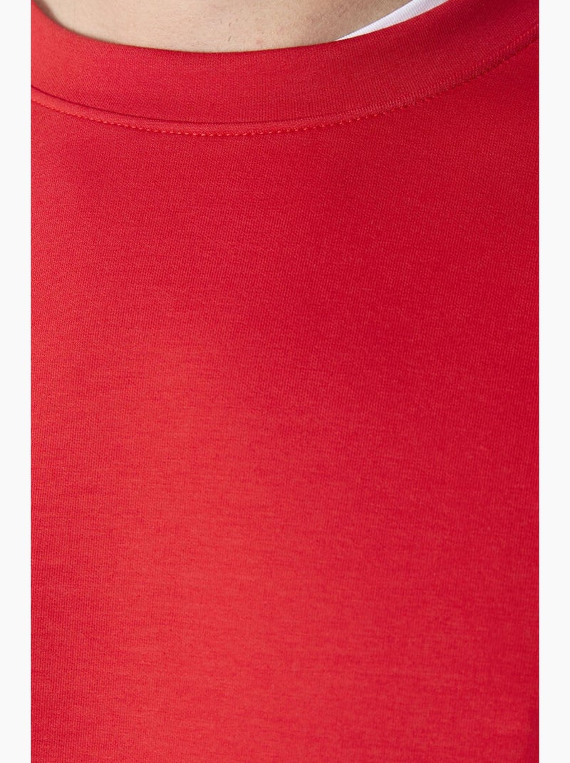 Effen heren sweatshirt met ronde hals tommy Rood - Kiabi