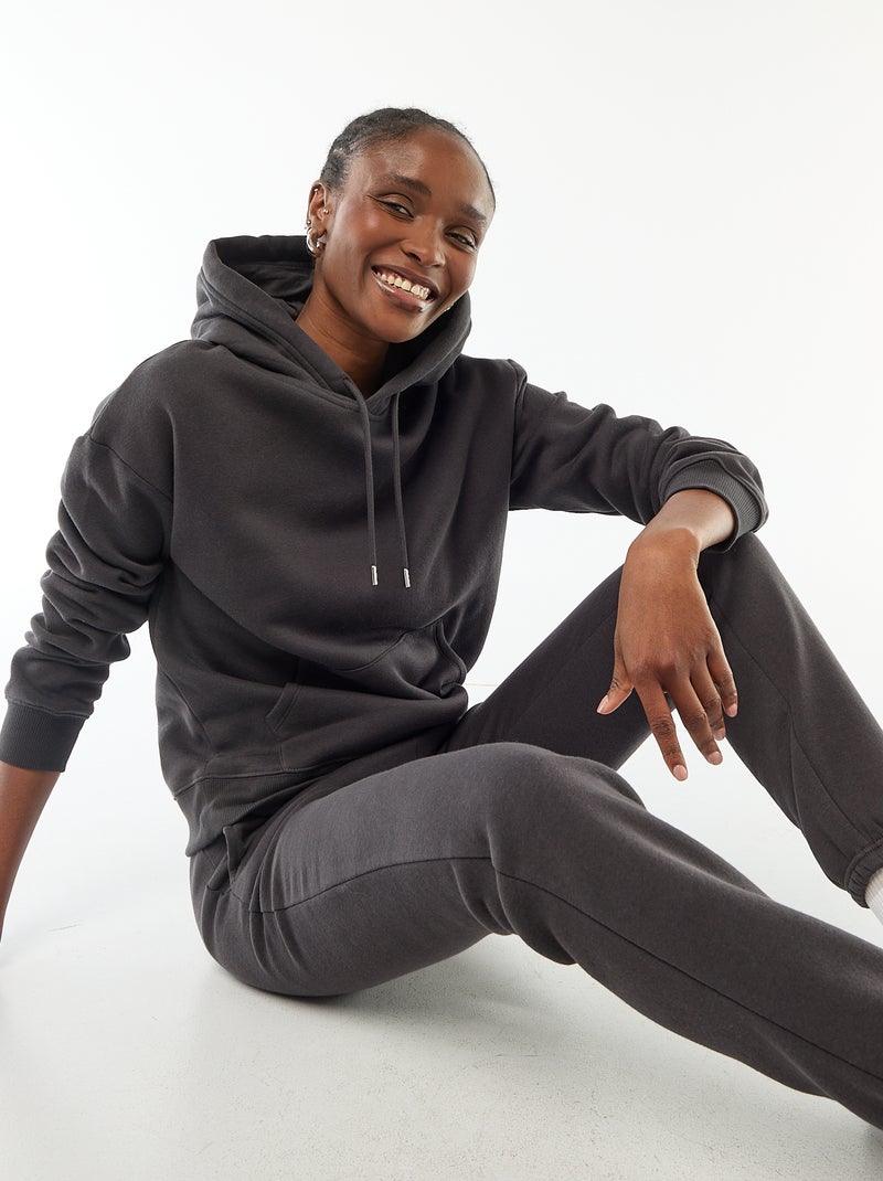 Effen hoodie Grijs - Kiabi