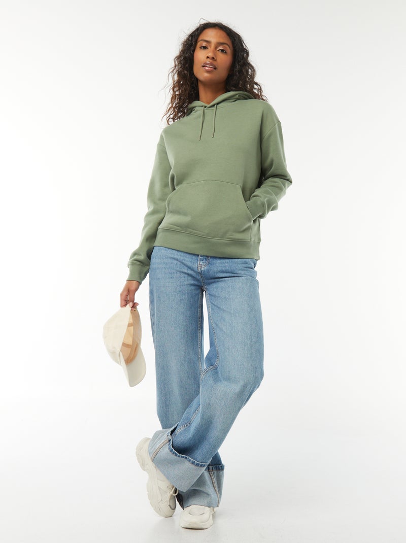 Effen hoodie Groen - Kiabi