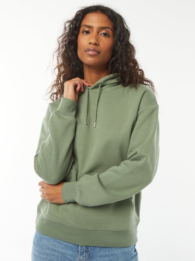 Effen hoodie Groen - Kiabi