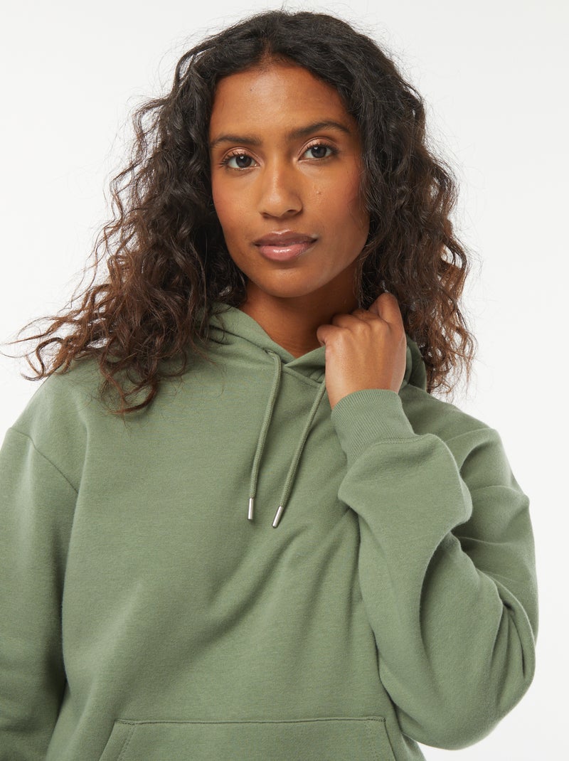 Effen hoodie Groen - Kiabi