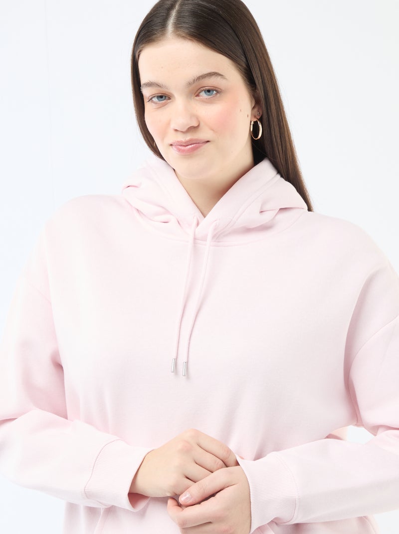 Effen hoodie met kangoeroezak Rose - Kiabi