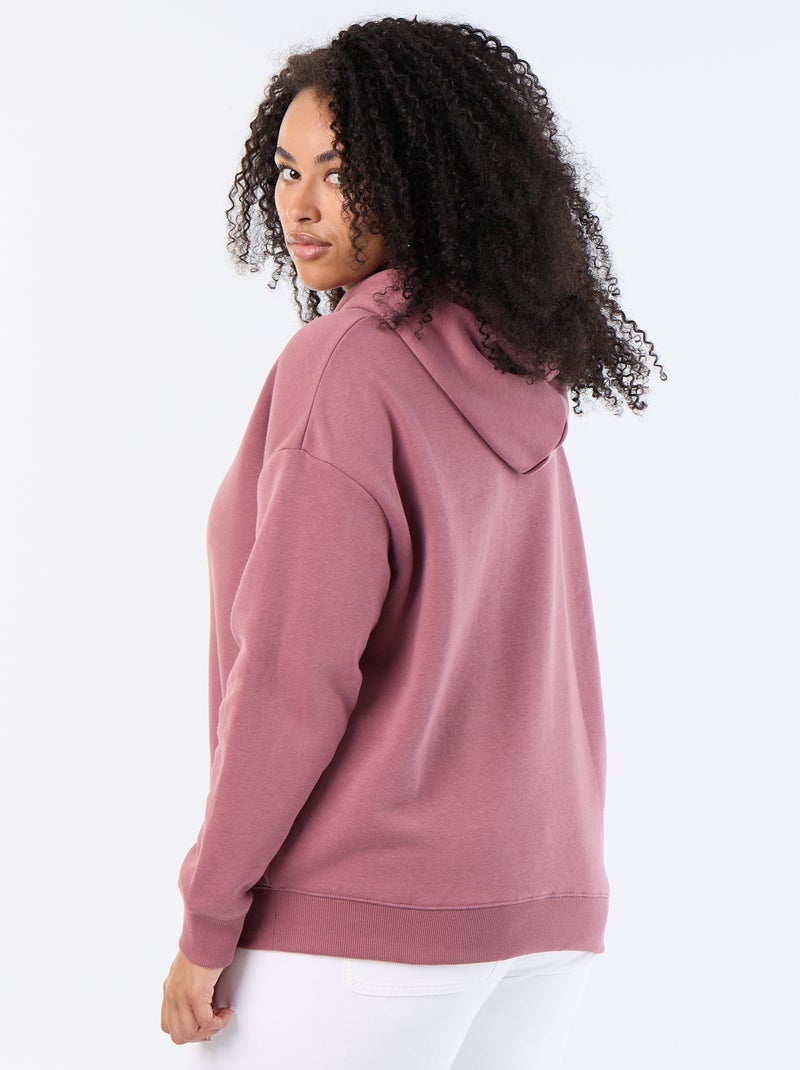 Effen hoodie met kangoeroezak Rose - Kiabi