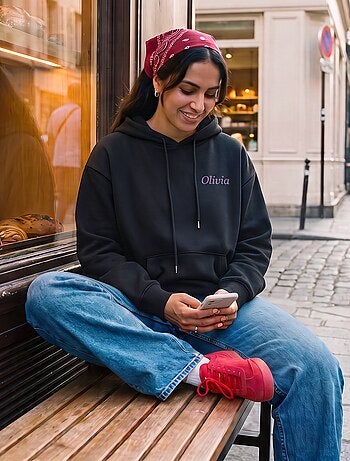 Effen hoodie met kangoeroezak