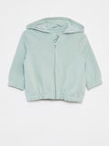 Effen hoodie met rits blauw - Kiabi