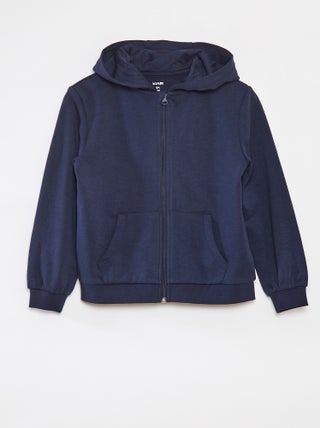 Effen hoodie met rits