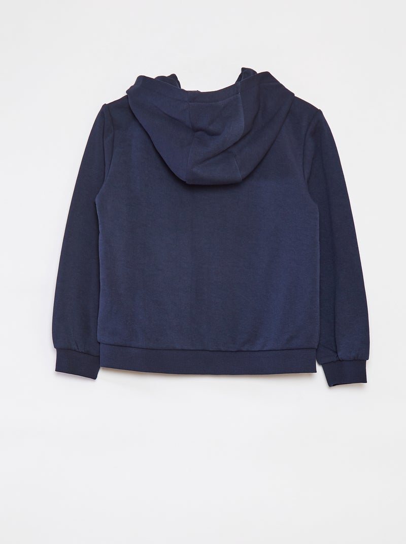 Effen hoodie met rits Blauw - Kiabi