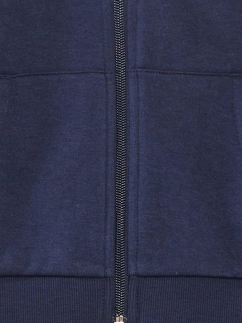 Effen hoodie met rits Blauw - Kiabi