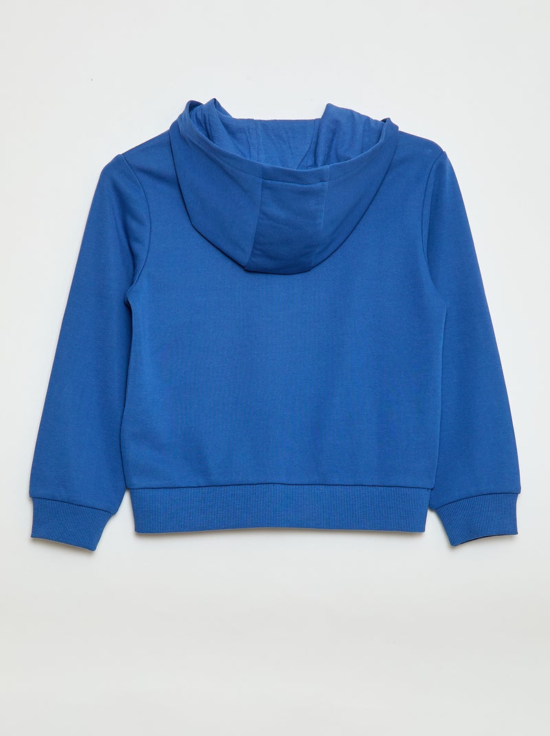 Effen hoodie met rits Blauw - Kiabi