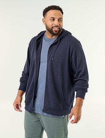 Effen hoodie met rits