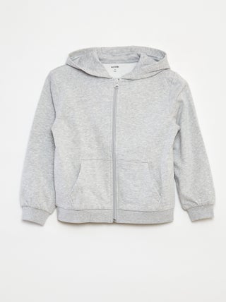 Effen hoodie met rits
