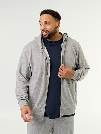 Effen hoodie met rits