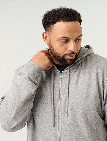 Effen hoodie met rits