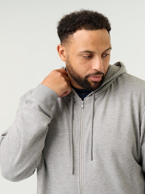 Effen hoodie met rits - Kiabi