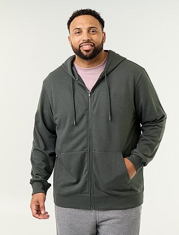 Effen hoodie met rits