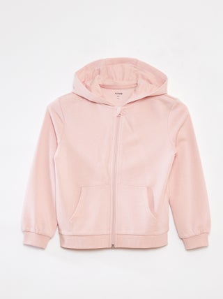 Effen hoodie met rits