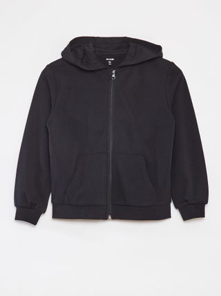 Effen hoodie met rits