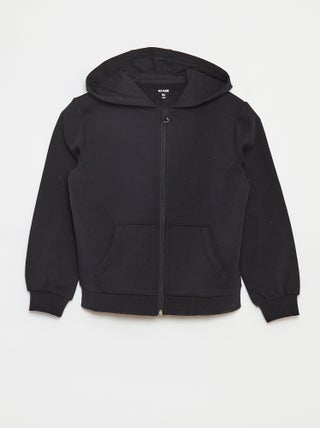 Effen hoodie met rits